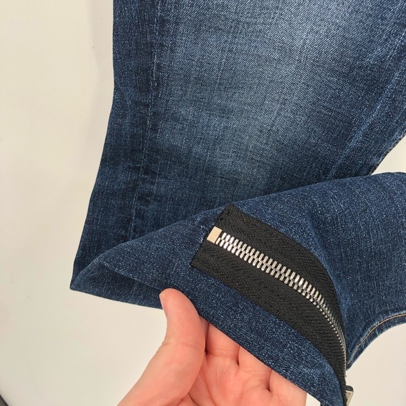 GOOD AMERICAN Good Waist Jeans 10 30 Exposed Zipper Stretch Denim Ankle Zip Blue - Picture 3 of 11